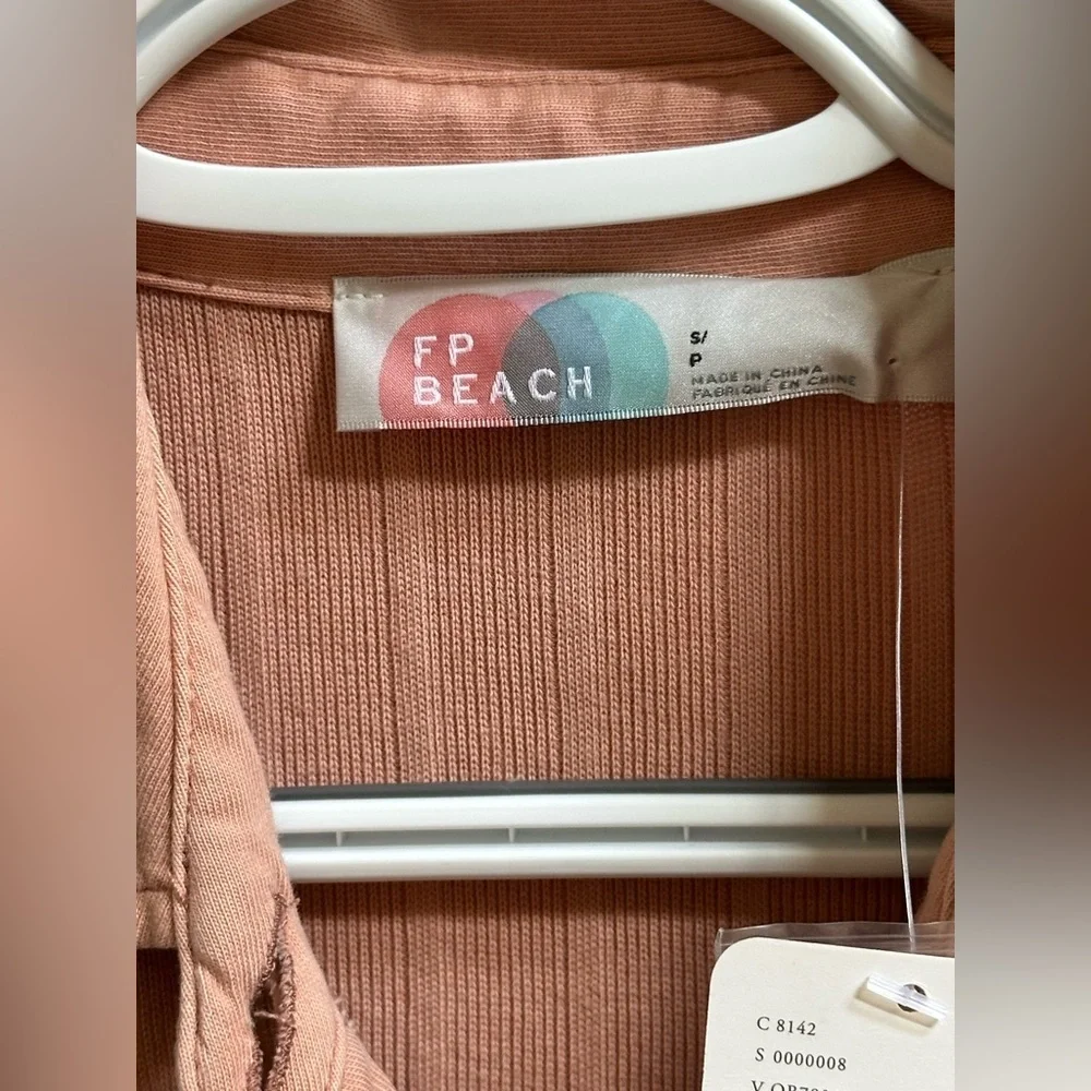 NEW Free People Beach New Afternoon Ribbed 100% Cotton Mini Dress Rose Women’s S